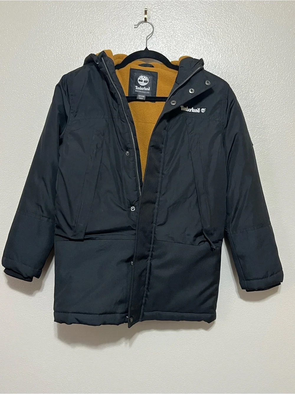 Timberland Jacket Toddler Boys S 7/8 Blk Puffer Hooded Fleece Lined Winter Coat